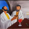 Jesus Christus und der Apostel Judas beim letzten Abendmahl (Johannes 13)