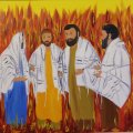 Die drei Freunde Schadrach, Meschach und Abed-Nego im Feuerofen (Daniel 3)